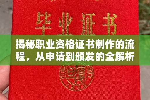 巩义揭秘职业资格证书制作的流程，从申请到颁发的全解析